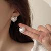 S9 Sterling Heart Stud Earrings for Women, Korean Fashion Jewelry