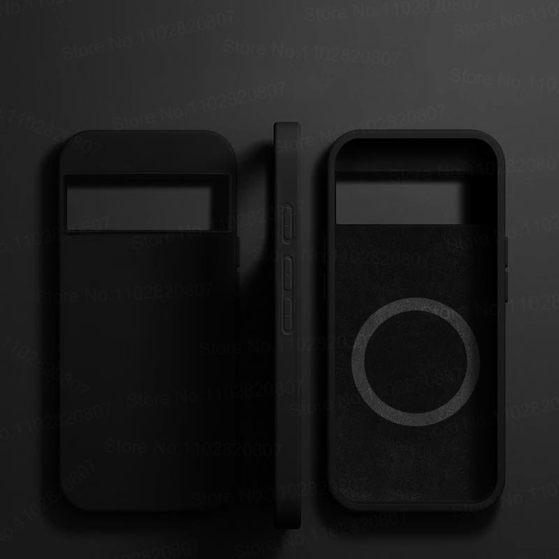 

Розкішний рідкий силіконовий магнітний чохол для Google Pixel 8 7 6 Pro для чохлів Magsafe Бездротова зарядка Бампер Кришка Аксесуари для телефону For Pixel 8 чорний