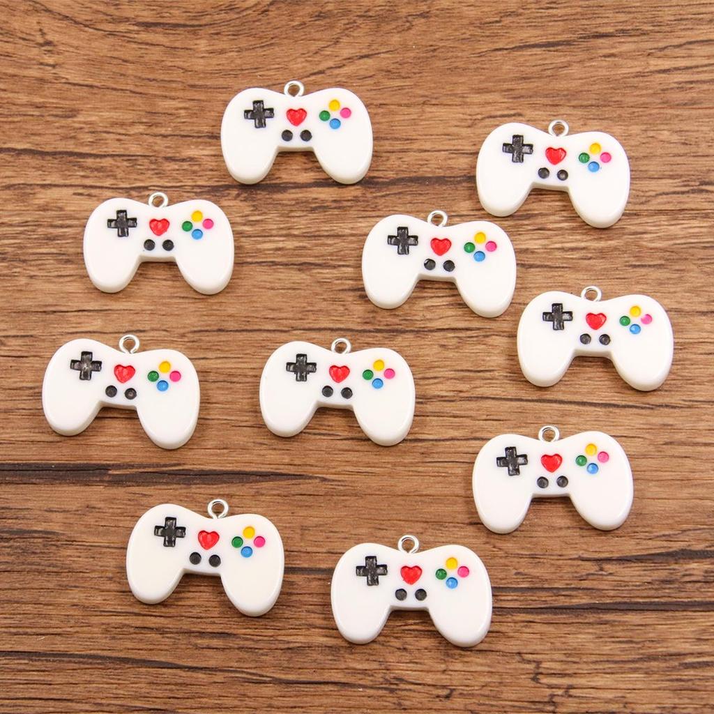 10 Farben DIY Harz Spielkonsolenanhänger für Charm, Armband, Halskette oder Gepäck