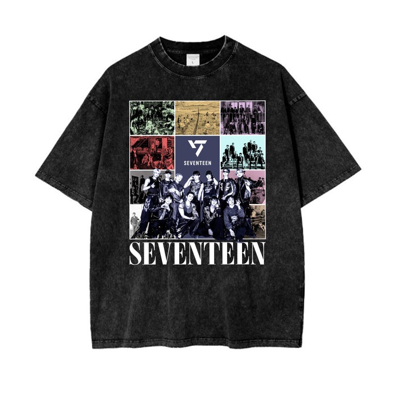 Семнадцать Мировой Тур Новый Футболка с эффектом минеральной стирки, Семнадцать Мировой Тур 2026 Футболка, Семнадцать Счастливый День Рождения Футболка, Семнадцать Nana Tour Футболка для Участника L бежевый
