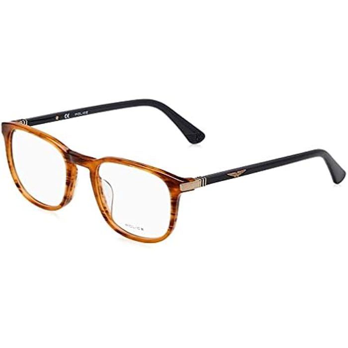 Lunettes de soleil - POLICE - VPLD96 01EX - Acétate et Métal - Couleur Marron/Moutarde À Rayures - Mixte
