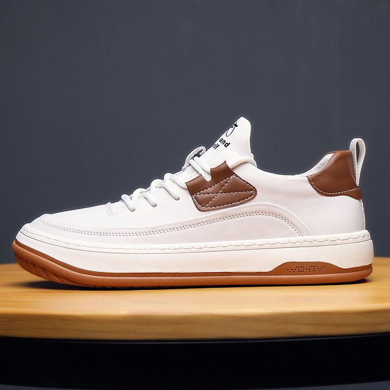 

Мужские весенние спортивные кеды из коровьей кожи, новая тенденция, мужские белые кеды с низким верхом, повседневные кеды для скейтборда, мужские белые кеды 38 белый