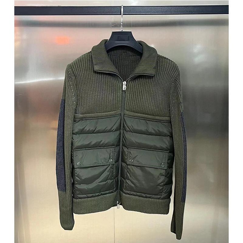 Herren- und Damenstrickdaunenjacke: Daunen- & Wollmantel mit Stehkragen für Herbst/Winter