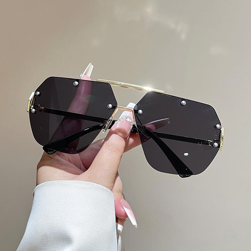 Vintage Rimless Sunglasses Stylish Uv400 Sunglasses Metal Frame Sunglasses Vintage For Travel Retail Outdoor Festivals