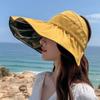 Summer Vinyl Big Brim Sun Hat Showing Face Small Bucket Hat Seaside Vacation Sun Shade Sun Hat