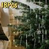 18Pcs Decorative Snowflake Ice Strip Pendants Simulation Xmas Tree Hanging Ornament  Christmas