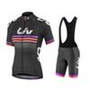 Damen atmungsaktives Mountainbike-Radtrikot-Set Kurzarm-Fahrbekleidung