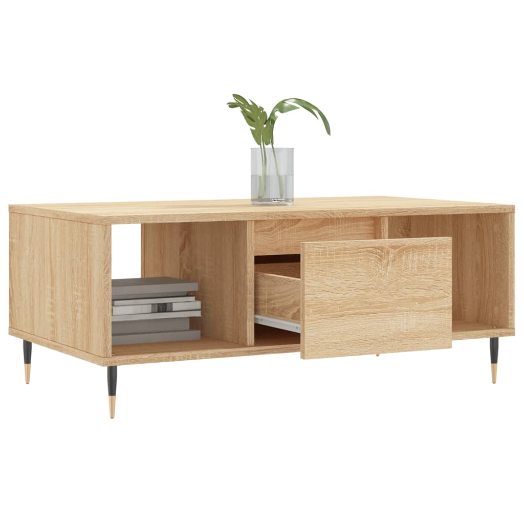  Coffee Table, Sonoma Oak 90x50x36.5 Cm Wood-based Material