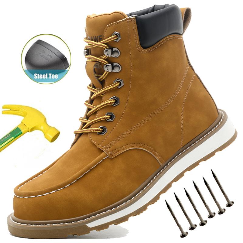 Arbeitsschuhe Herren Unzerstörbar Anti-Smash Anti-Puncture Arbeitsschuhe Schützend Rutschfest Herren Bauschuhe Kletterschuhe