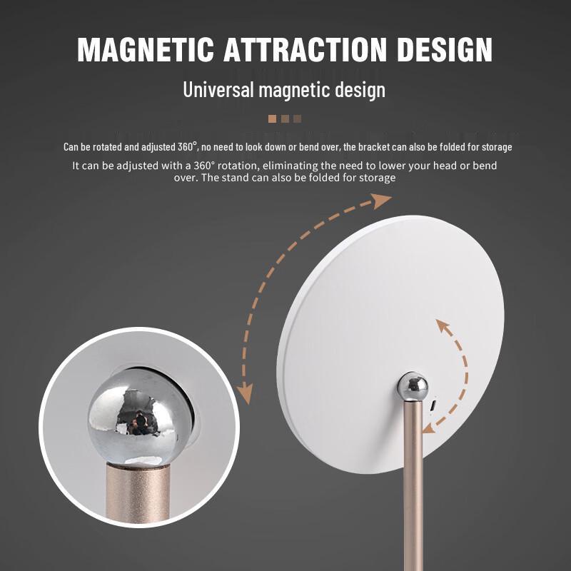 Oeny Portable LED Makeup Mirror with Touch Light and Stand