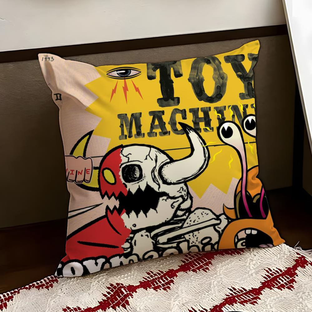 TToy MachineS Skate Cushion Cover Reversible Soft Durable Pillow Cover Home Car MultiScene Use for Daily Comfort