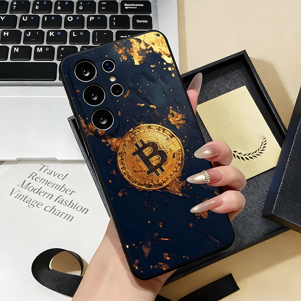 Bitcoin Phone Case For Samsung S26 S25 S24 FE S23 S22 S21 Plus S20 Ultra Note20Ultra Black Soft Shell