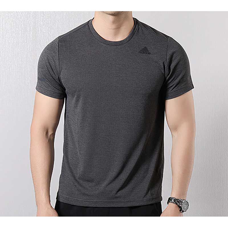 Adidas Running Short Sleeve T-Shirt Men Tops Iron-Grey Black EI6386