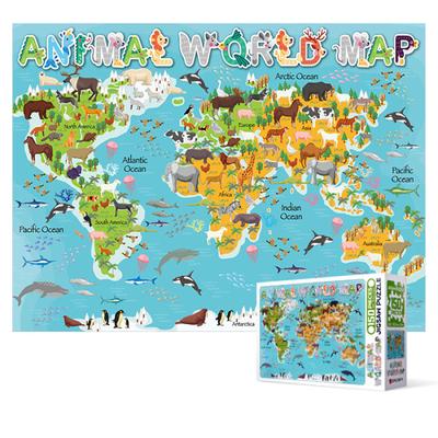 150-dielkové puzzle - Zvieracia mapa sveta, populárne kórejské puzzle