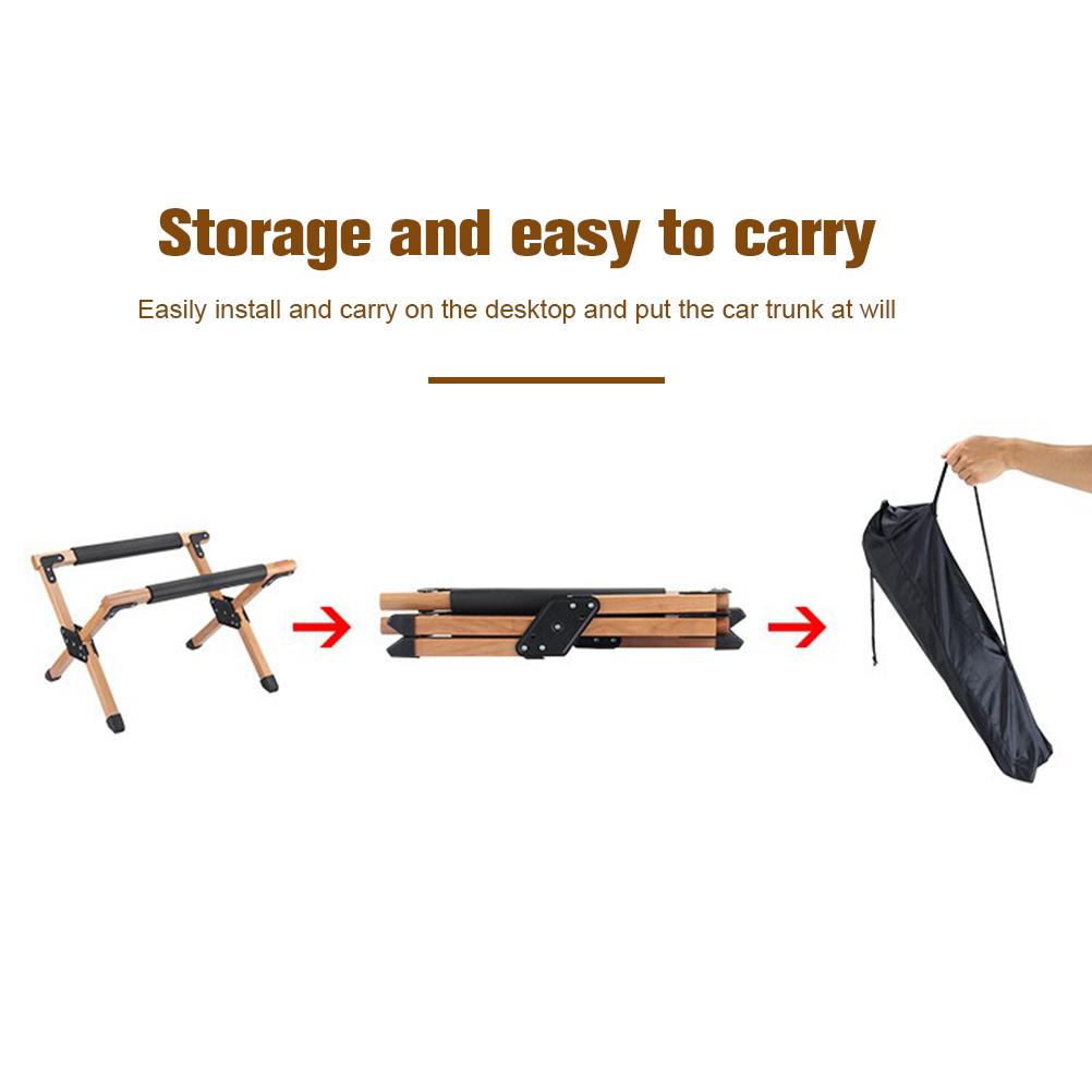 Outdoor Wooden Cooler Stand Folding Ice Bucket Rack Large Capacity Wood Mount for Camping Barbecue