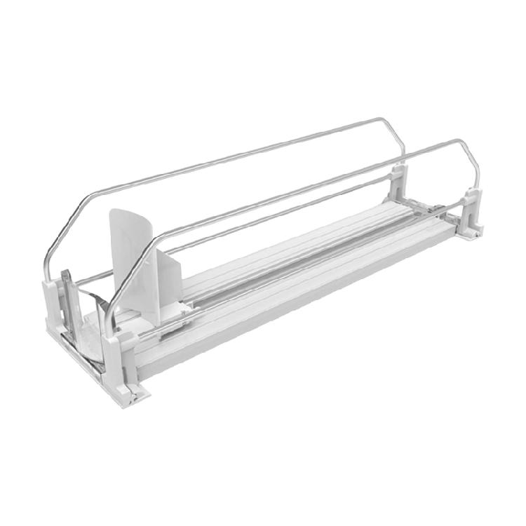 Front Facing Drink Rail Spring Loaded Single Lane Can Feed Track with Side Rails for Fridge Shelf and Store Display