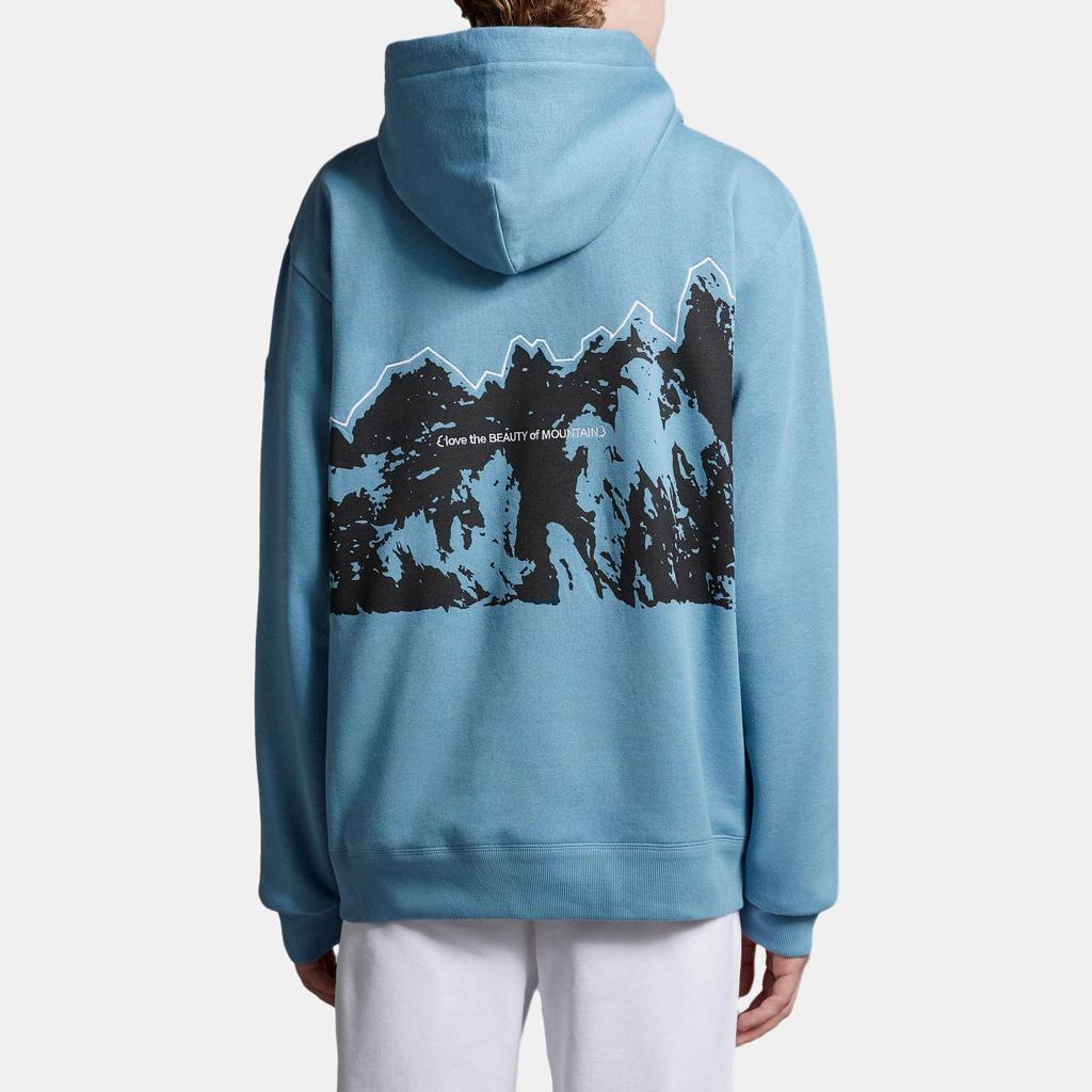 Moncler X Frgmt Collaboration Series Ss23 Letter Embroidery Back Mountain Scenery Pattern Printed Fleece Hoodie Unisex Hoodies I209U8G00007M2372710