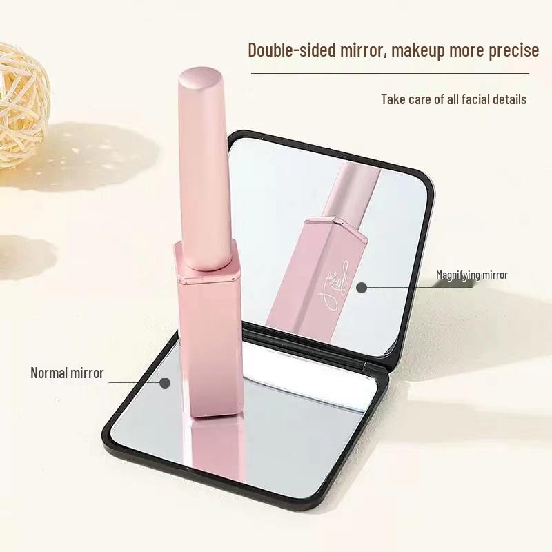 Compact Double-Sided Folding Makeup Mirror - Portable and Stylish for Students