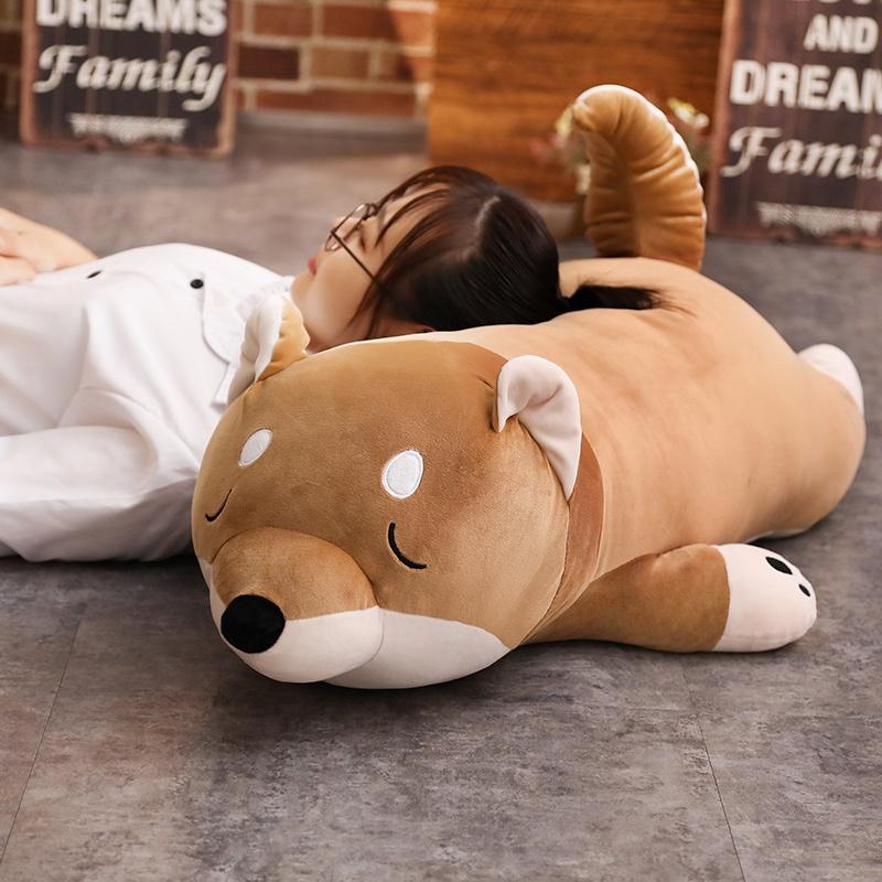 80 /100 Big Size Corgi Plush Pillow Shiba Inu Dog Plush Toys Simulation Stuffed Animal Doll Children
