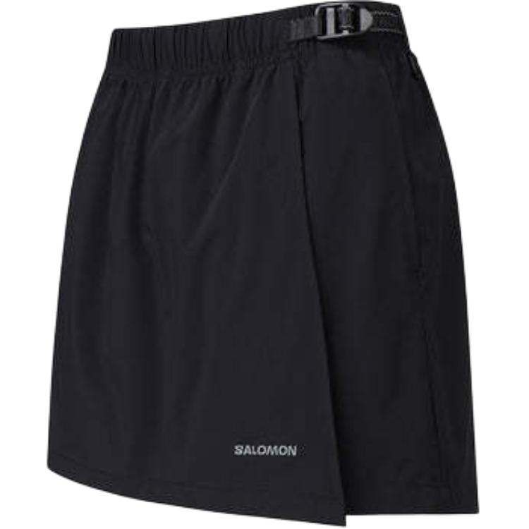 SALOMON Logo Strap Skirt Casual Short Skirt Women Skirts Black C28198