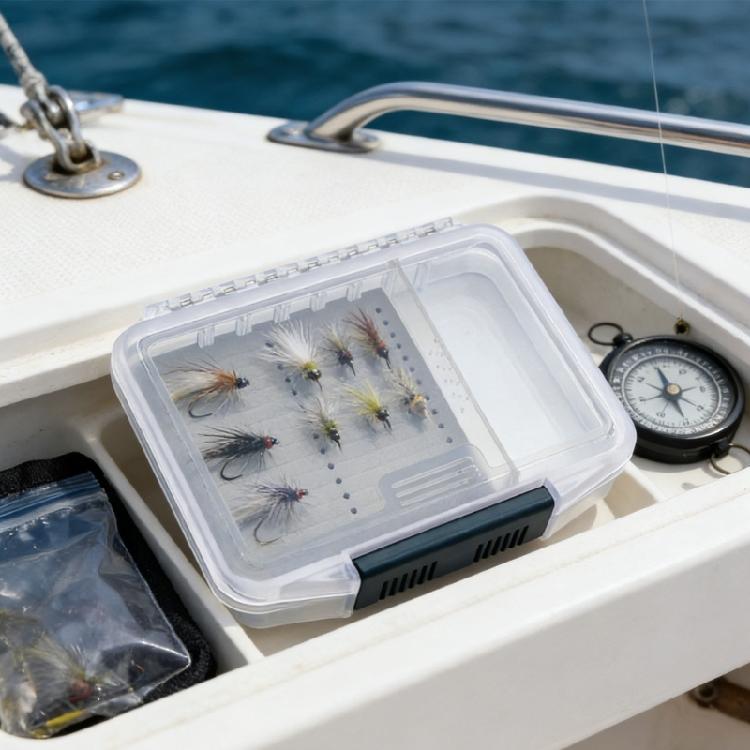 Multiple Color Light Weight Fly Fishing Lures Box Fly Fishing Lures Box Single Sided Clear Lid Fly Fishing Baits Box