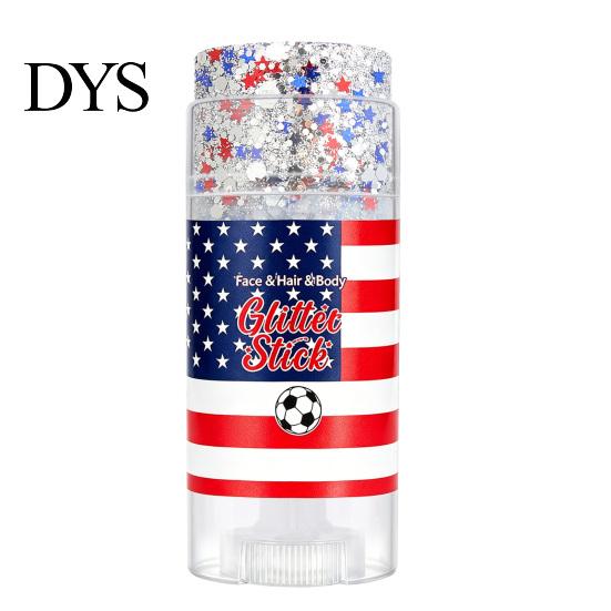 Independence Day Glitter Patriotic Red White and Blue Body Stick, 4th of July Accessories for Women Kids, Sparkling Self-adhesive For Face Hair