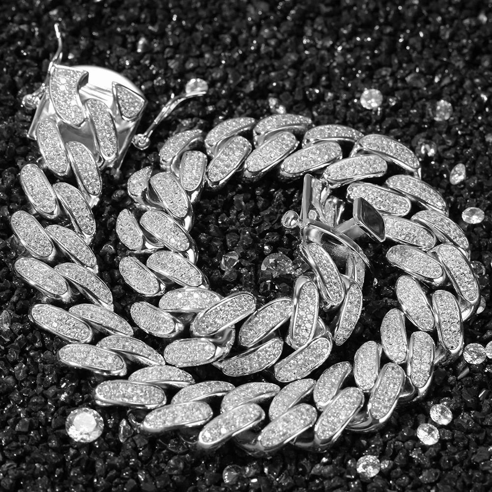 Hip Hop Heavy Industries Full Diamond Cuban Chain High Quality 20mm Bracelet Men's Rap Accessories