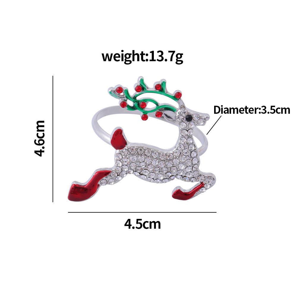 Reindeer & Santa Snowflake Christmas Napkin Rings - Festive Wreath Holders for Hotel Decoration, Bestseller