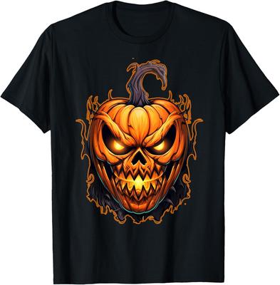 NEW LIMITED Funny Fall Autumn Halloween Scary Pumpkin Lazy Costume T-Shirt S-3XL