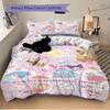 3pcs Sanrio Breathable Polyester Bedding Set Soft Duvet Cover and 2 Pillowcases,Suitable for All Seasons, 082660b