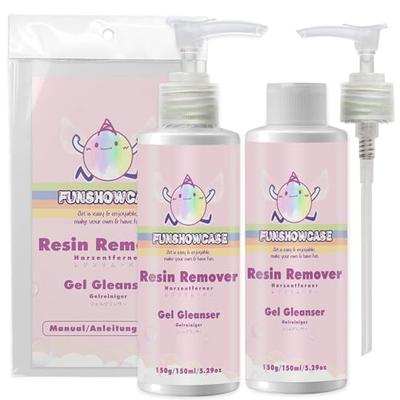 FUNSHOWCASE Resin Cleaner, 300ml Resin Cleaning Solution with Pump, Large Capacity, Eliminates Sticky and Slimy Resin Tools, Resin Remover, Cleaner, R