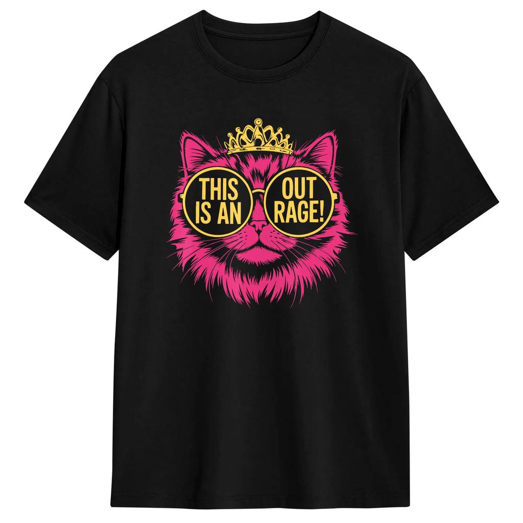 This is an Outrage Funny Princess Cat Goddammit Donut Gold T-Shirts for  Vintage 100% Cotton Tee Shirt Short Sleeve T Shirts