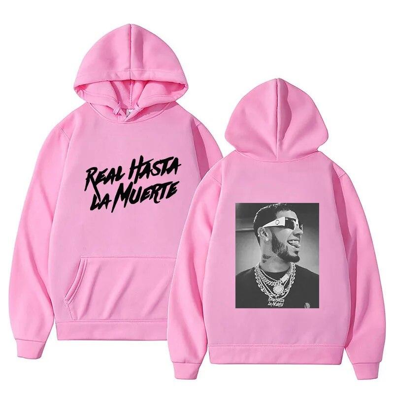 Anuel AA Printed Hoodies Unisex Sweatshirt Coat Real Hasta La Muerte Casual Tracksuit Unisex Women Pullover Hoodie Y2k Clothing