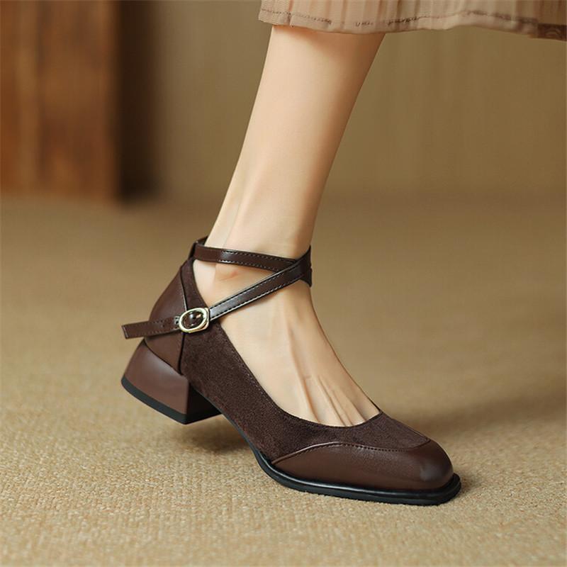 Fashion New Spring Autumn Women Shoes Fashion Square Toe Shoes for Women Low Heel Women Pumps Mary Jane Shoes Zapatos Mujer Large Size