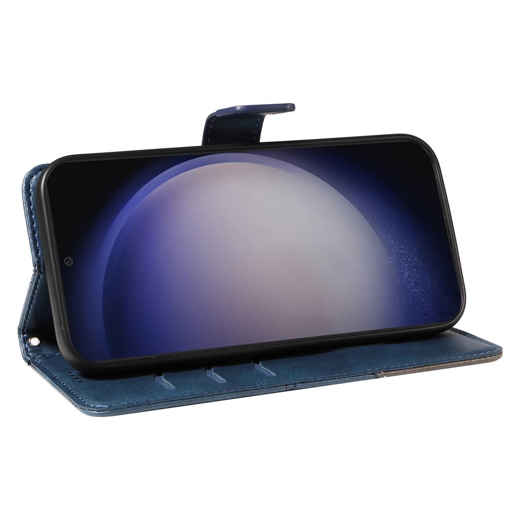 Etui na Samsung Galaxy S25/S24 Portfel ze skóry PU o fakturze cielęcej Pokrowiec na telefon Geometryczna linia