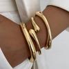 Salircon 4 Styles Punk Exaggerated Water Drop Cuff Bangles Men  Hip Hop Irregular Geometric Metal Gold Color Bracelets Jewelry