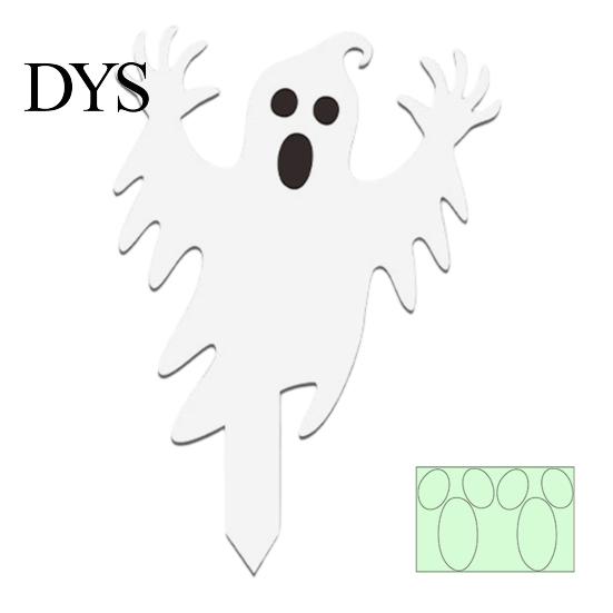Fluorescent Outdoor Decor Halloween Ghost Garden Stake, Spooky Glow-in-The-Dark Yard Sign, Pumpkin Stakes Scarecrow Acrylic Decoration for Lawn