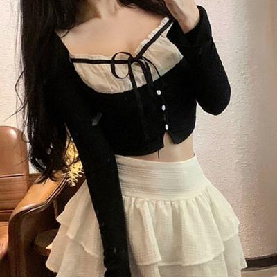 2024 Spring 2 Piece Set Sweet Women Casual Bow Shirts + Fairy Elegant Sexy Bodycon Mini Skirts Slim Beach Style Korean Suit