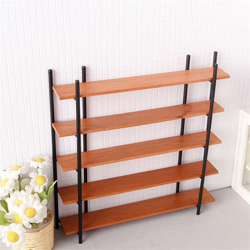 1/12 Dollhouse Simulation Bookshelf Five-Layer Storage Rack Model Doll Home Miniature Display Stand Furniture Decor Toy
