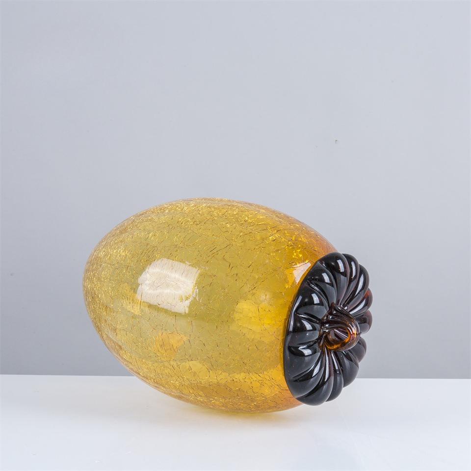 Glass Handicrafts Simulated Fruit Figurine Transparent Cracked Hazelnuts Pinecone Colored Glass Ornament Home Decoration