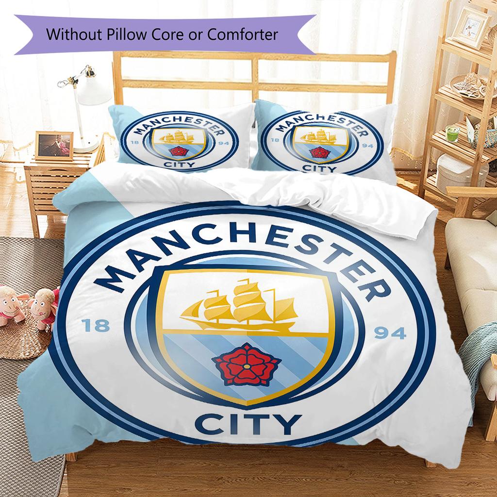 Rodri MCFC General Bedding Quilt Set Quilt Cover Pillowcase Home Decoration Birthday Gift (1 * Duvet Cover + 2 * Pillowcase, Without Core)