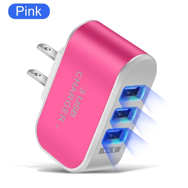 3 USB Ports Multifunctional Charging Head 5V 1A USB Charging Head Single USB Mobile Phone Charger
