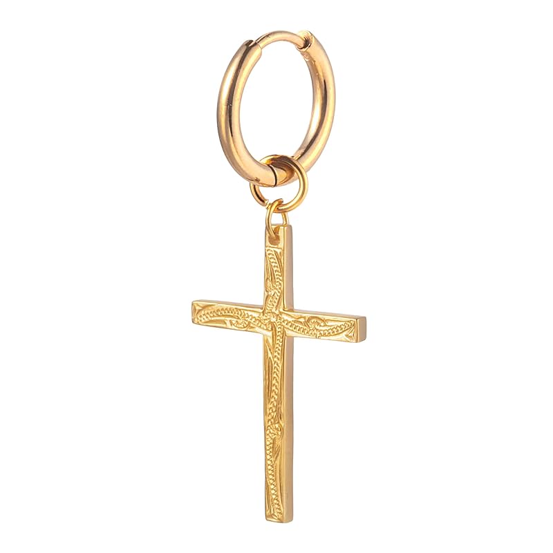 

[Cisst Liber] Hawaiian Jewelry earrings men s ladies cross cross cross earrings brand Does not rust Leave it on surgical stainless steel stainless