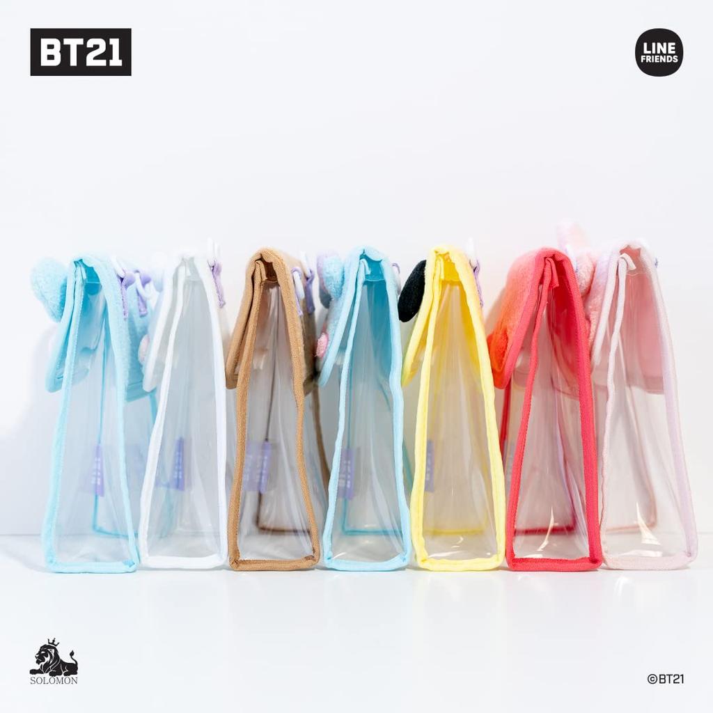 Solomon Shoji BT21 Minini PVC Bag, Clear Pouch, Smartphone Pouch, Mini Shoulder Bag, Smartphone Shoulder Bag, Operates While Charming (RJ)