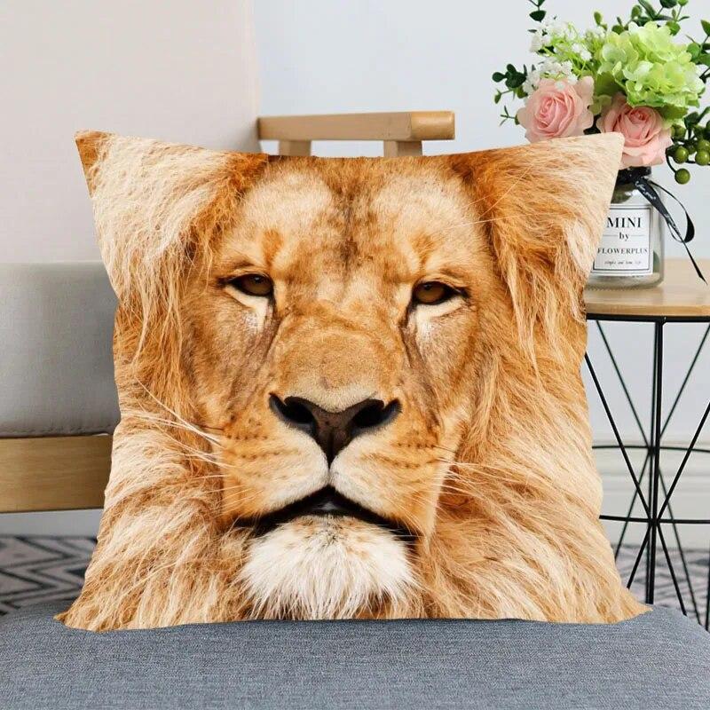 

Новое поступление, наволочка с изображением льва, украшение для дома, невидимая молния 50x50cm