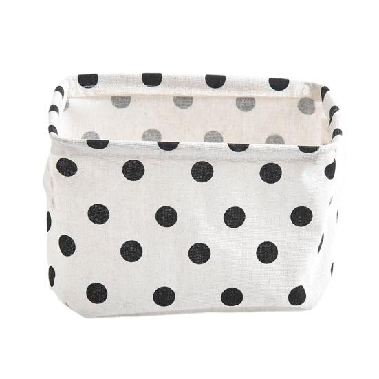 Foldable Storage Basket with Handles Waterproof Large Capacity Cotton Linen Printed