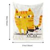 Cartoon Cat and Dog Patterns Flannel Printed Blanket Suitable for All Seasons Suitable for Living Room Office Sofa and Travel