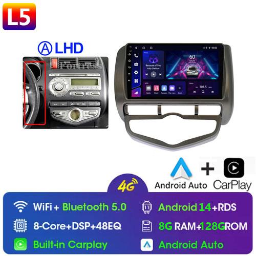 Android 14 Radio For Honda JAZZ City 2002 2003 2004 2005-2007 Car Stereo Multimedia Player Carplay Auto GPS Navigation 2DIN DSP