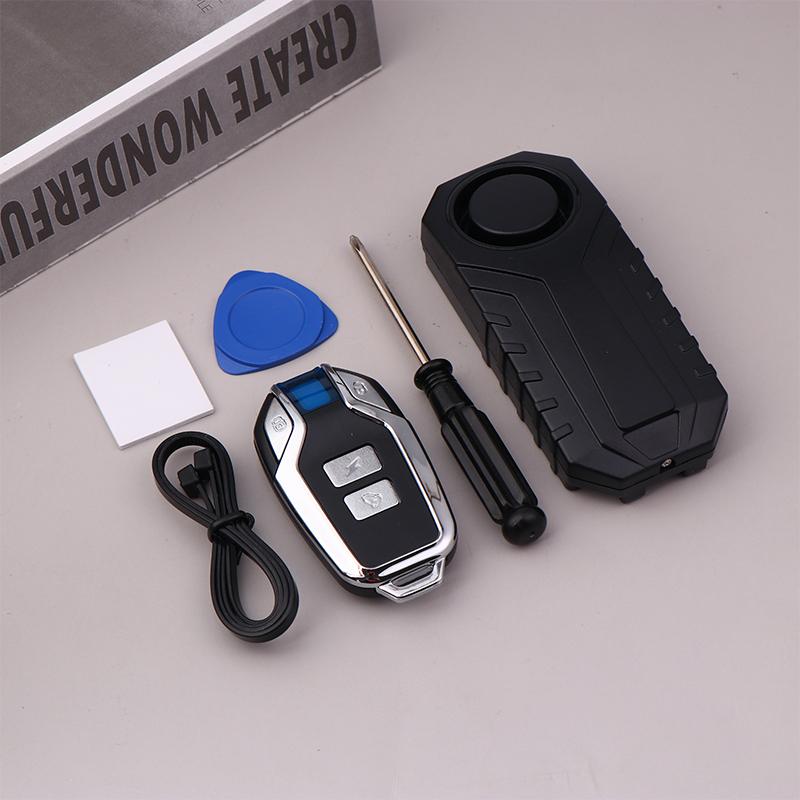 Bicycle Motorcycle Vibration Alarm Bike Alarm Remote Control Wireless Anti-Theft Alarm 113Db Triggered Vibration Sensor
