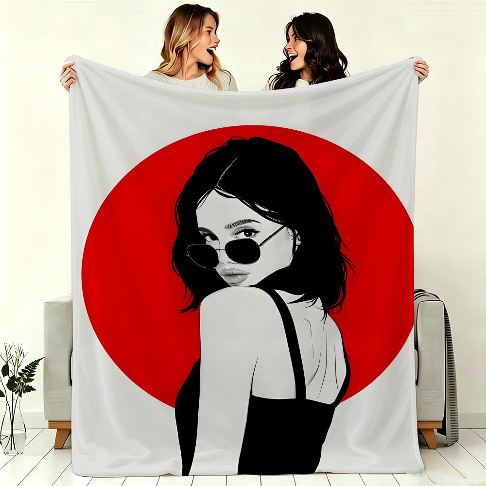 Artistic Pattern G-Girl in sunglasses Throw Soft Warm Throw Blanket for Bedroom Living Room Bed Travel Camping Picnic Gift